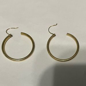 14kt Gold Hoop Earrings ~(30mm) weight 2.15 grams
